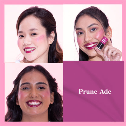 ETUDE Dear Darling Water Gel Lip and Cheek Tint in shade 07 Prune Ade, showing the lipstick tube and color swatch.