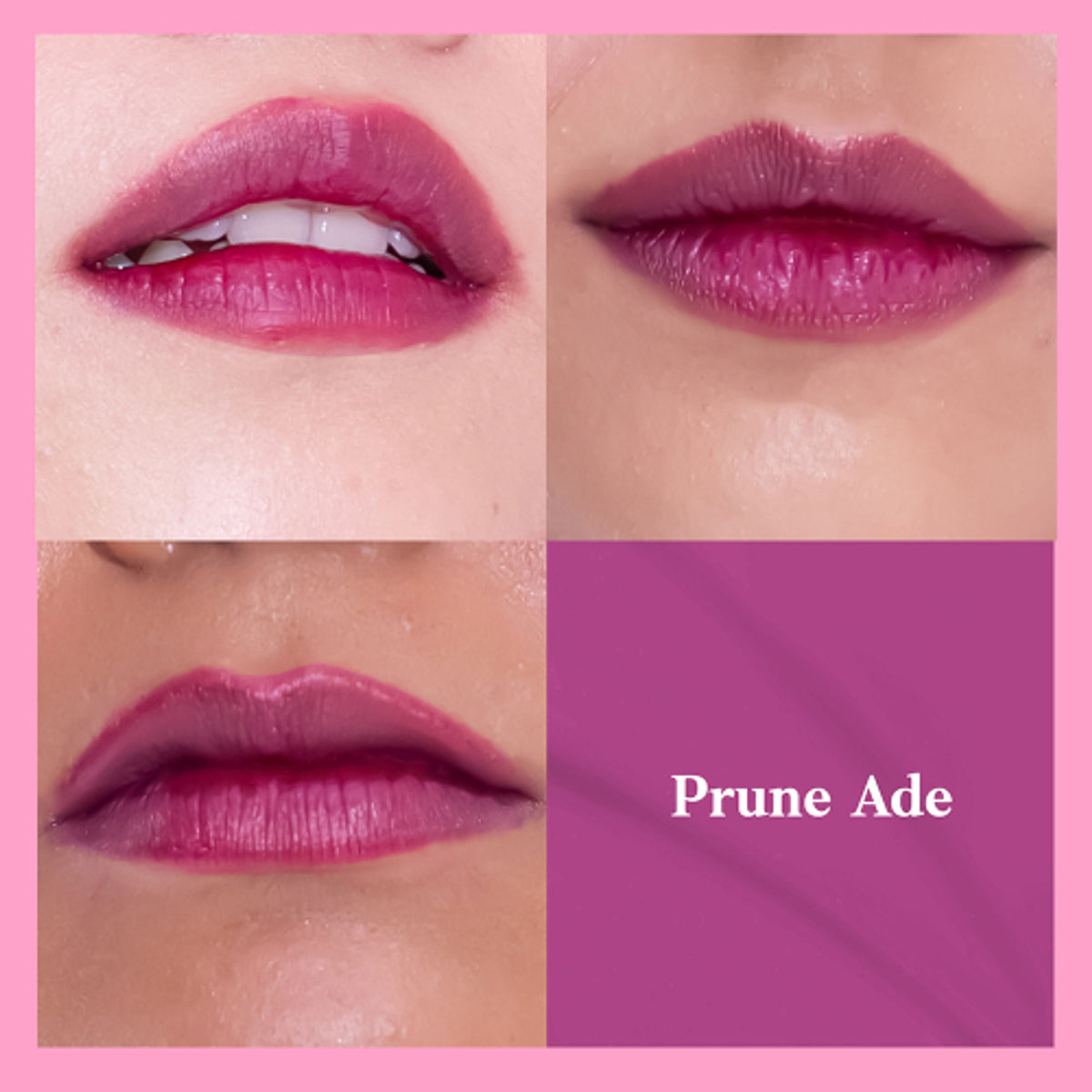 ETUDE Dear Darling Water Gel Lip and Cheek Tint in shade 07 Prune Ade, showing the vibrant purple-tinted gel lipstick.