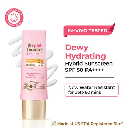 The Pink Foundry Dewy Hydrating Hybrid Sunscreen SPF 50+
