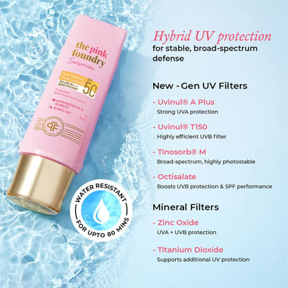 The Pink Foundry Dewy Hydrating Hybrid Sunscreen SPF 50+