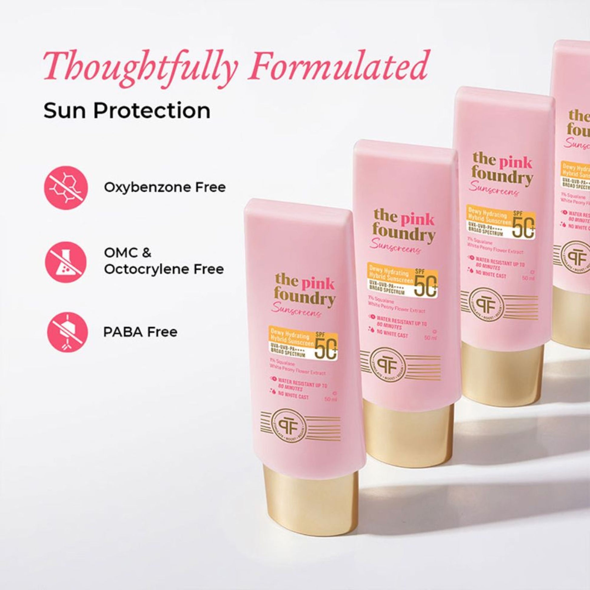 The Pink Foundry Dewy Hydrating Hybrid Sunscreen SPF 50+