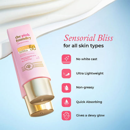 The Pink Foundry Dewy Hydrating Hybrid Sunscreen SPF 50+