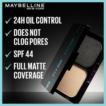 Maybelline New York Fit Me Ultimate Powder Foundation, 24 hr Oil Control + SPF 44 - Porcelain - Shade 128