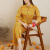Indyancart IE Floral Printed Shirt Collar Tunic With Trousers