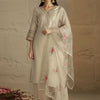 Indyancart VA Women Floral Regular Thread Work Kurta with Palazzos & With Dupatta