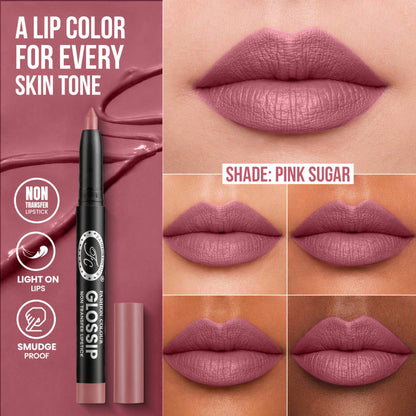 FASHION COLOUR Glossip Non-Transfer Lipstick - Pink Sugar