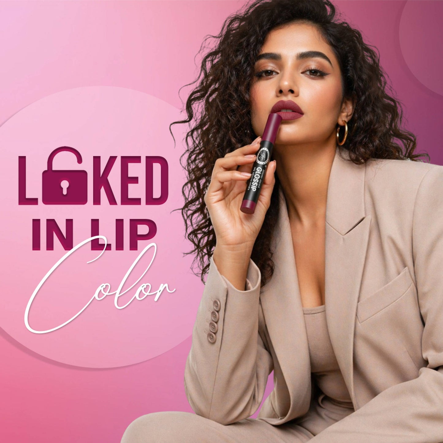 FASHION COLOUR Glossip Non-Transfer Lipstick - Pink Sugar