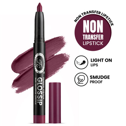 FASHION COLOUR Glossip Non-Transfer Lipstick - Deep Plum