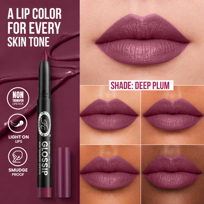 FASHION COLOUR Glossip Non-Transfer Lipstick - Deep Plum