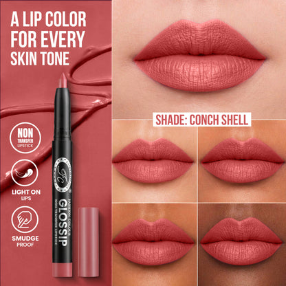 FASHION COLOUR Glossip Non-Transfer Lipstick - Conch Shell