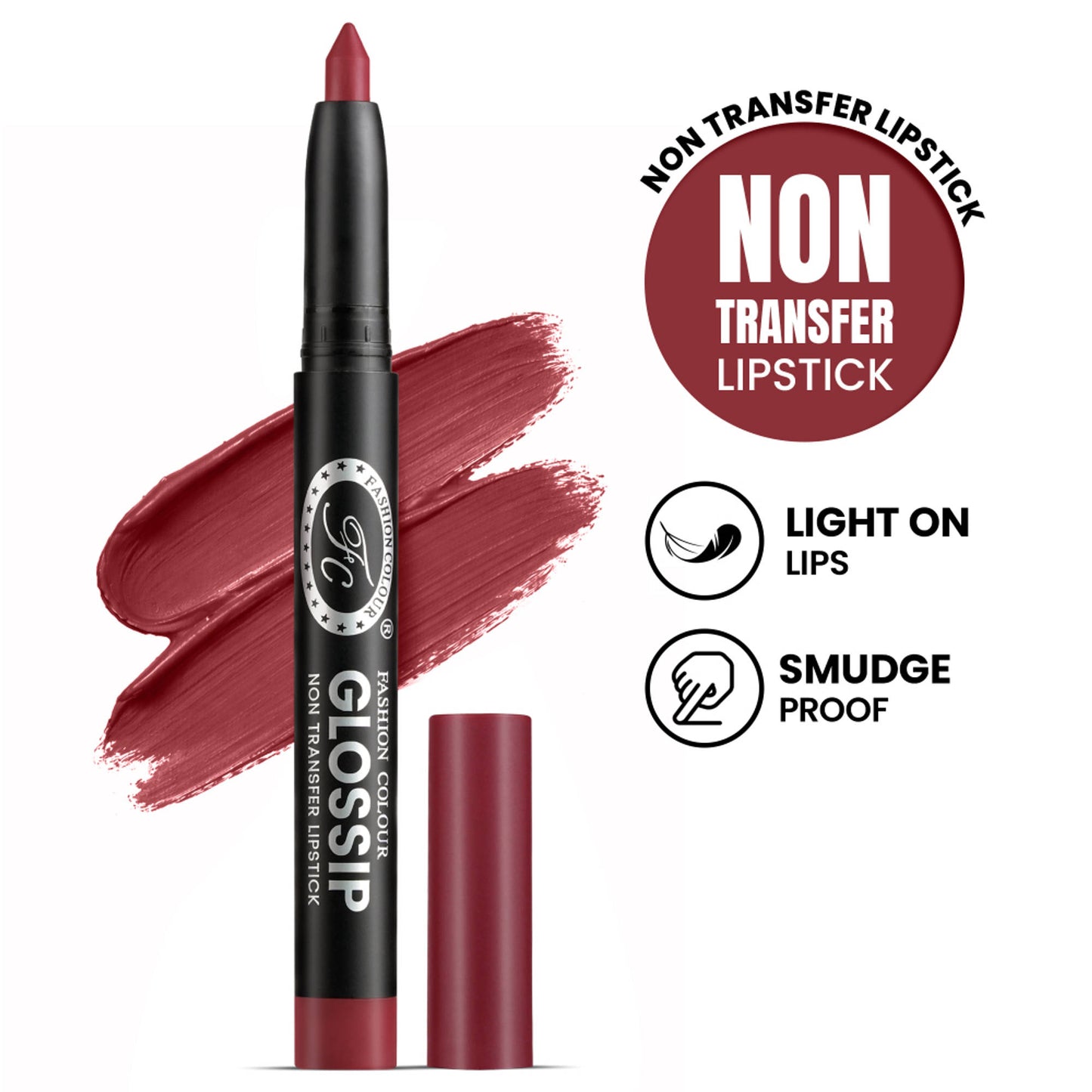 FASHION COLOUR Glossip Non-Transfer Lipstick - Terra Copper