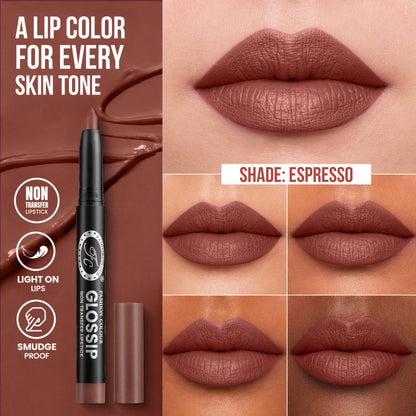 FASHION COLOUR Glossip Non-Transfer Lipstick - Espresso