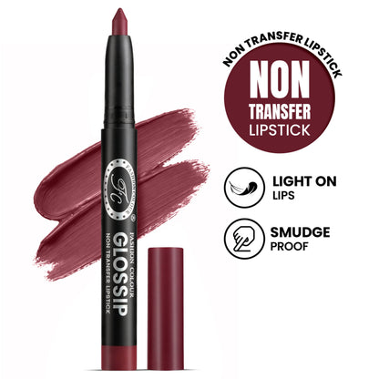 FASHION COLOUR Glossip Non-Transfer Lipstick - Mellow Maroon