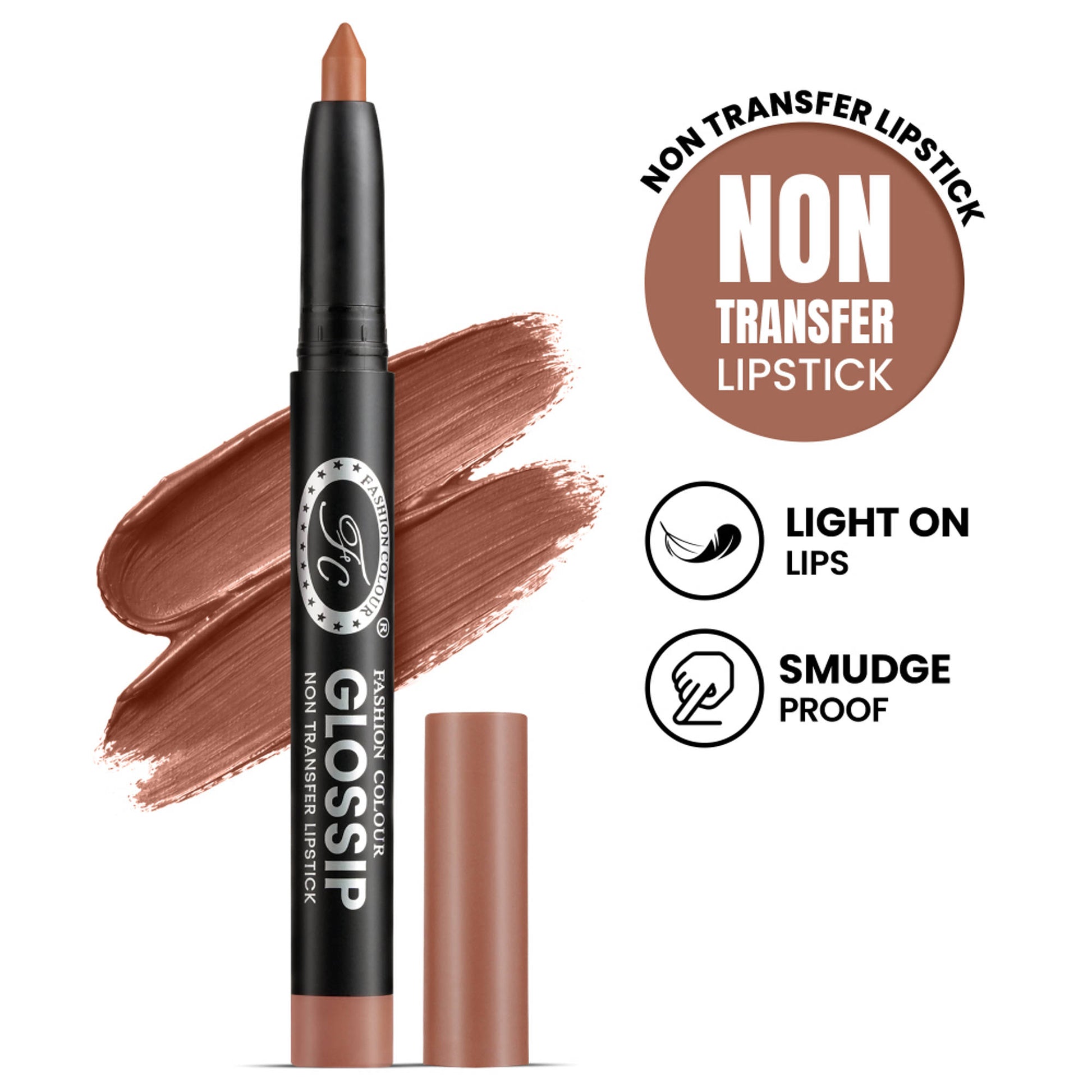FASHION COLOUR Glossip Non-Transfer Lipstick - Toffee