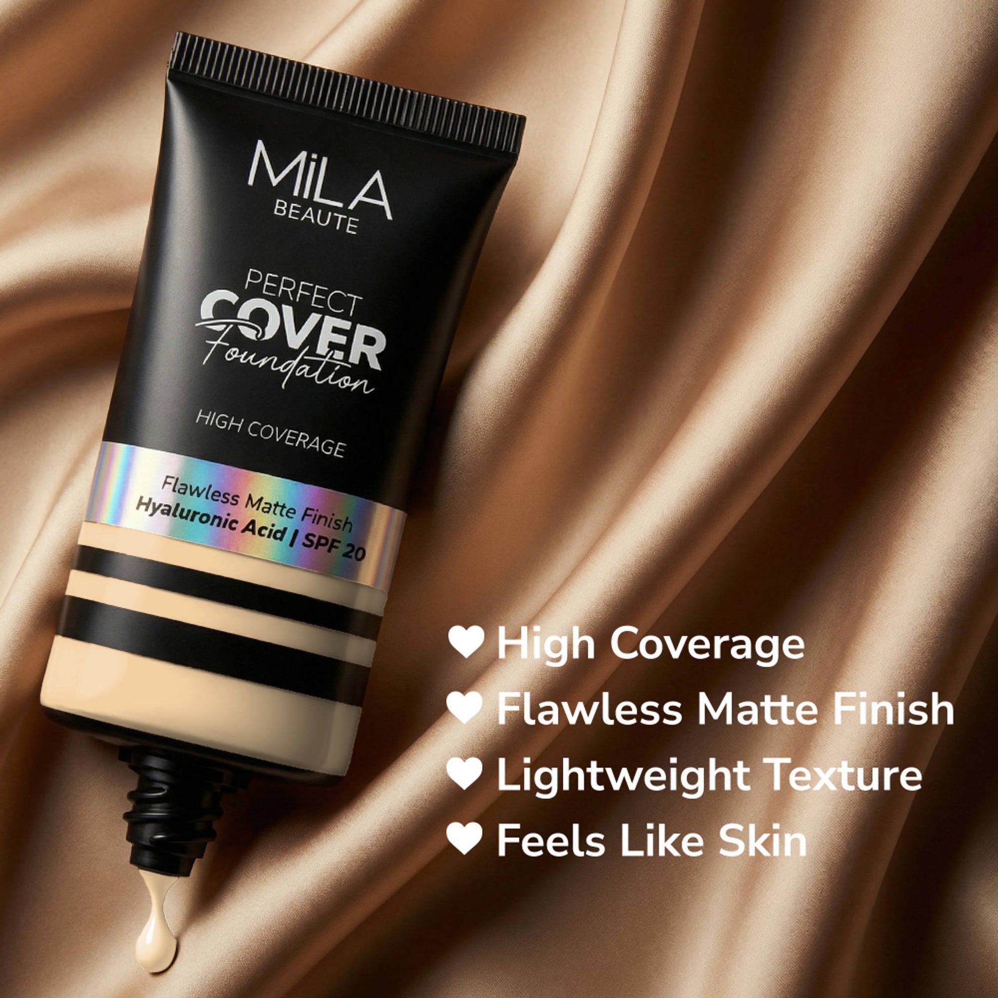 Mila Beauté Perfect Cover Foundation Flawless Matte Finish - 01 Pearl