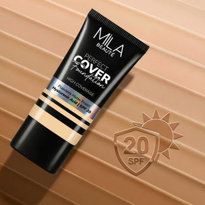Mila Beauté Perfect Cover Foundation Flawless Matte Finish - 01 Pearl