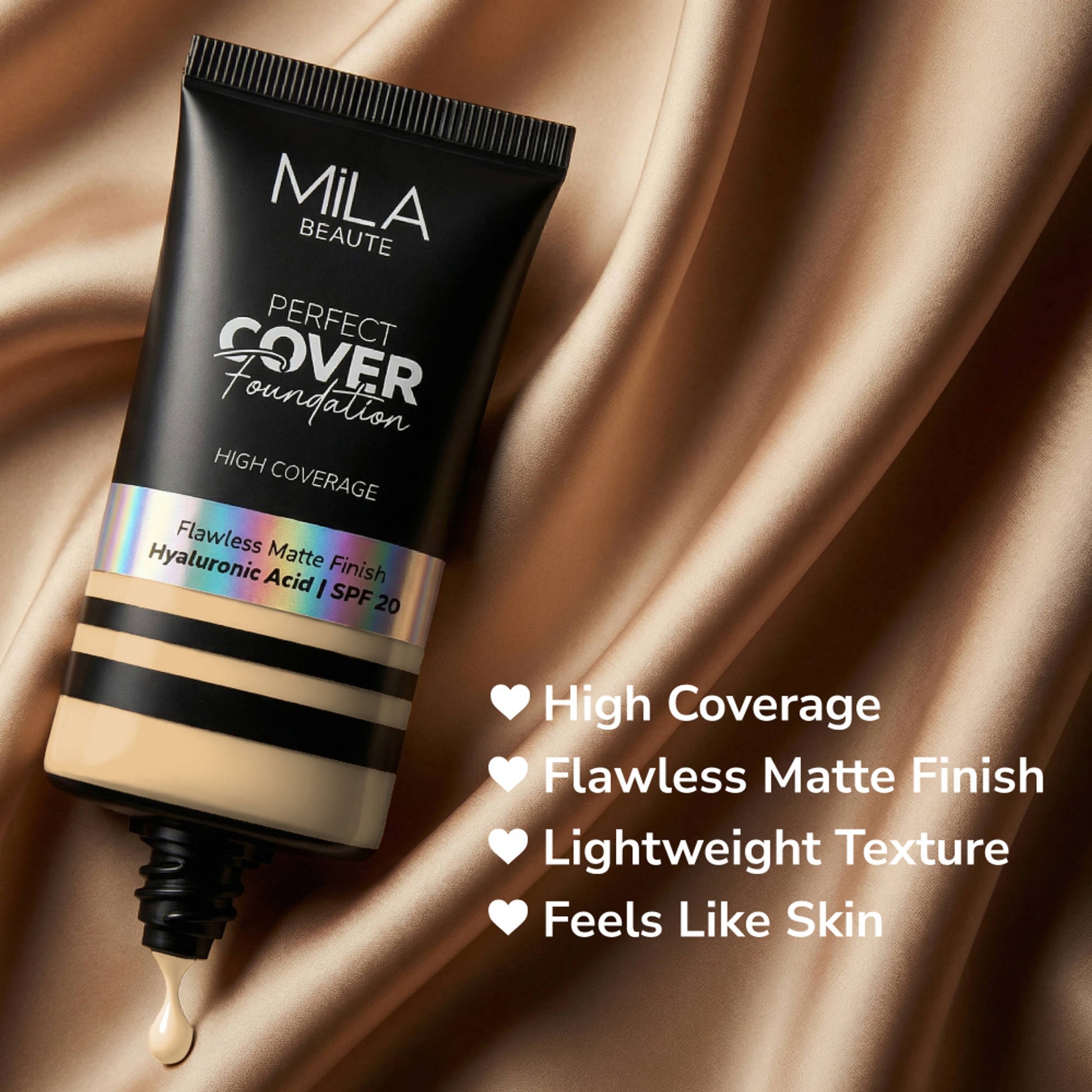 Mila Beauté Perfect Cover Foundation Flawless Matte Finish - 02 Ivory