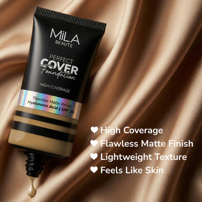 Mila Beauté Perfect Cover Foundation Flawless Matte Finish - 03 Wheat
