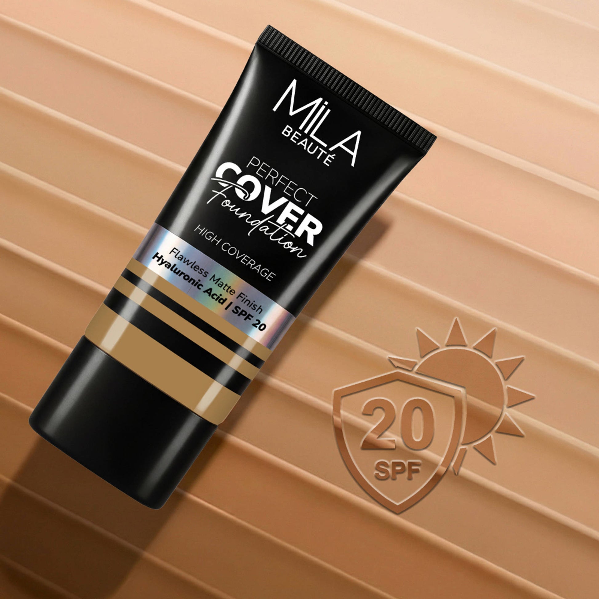 Mila Beauté Perfect Cover Foundation Flawless Matte Finish - 03 Wheat