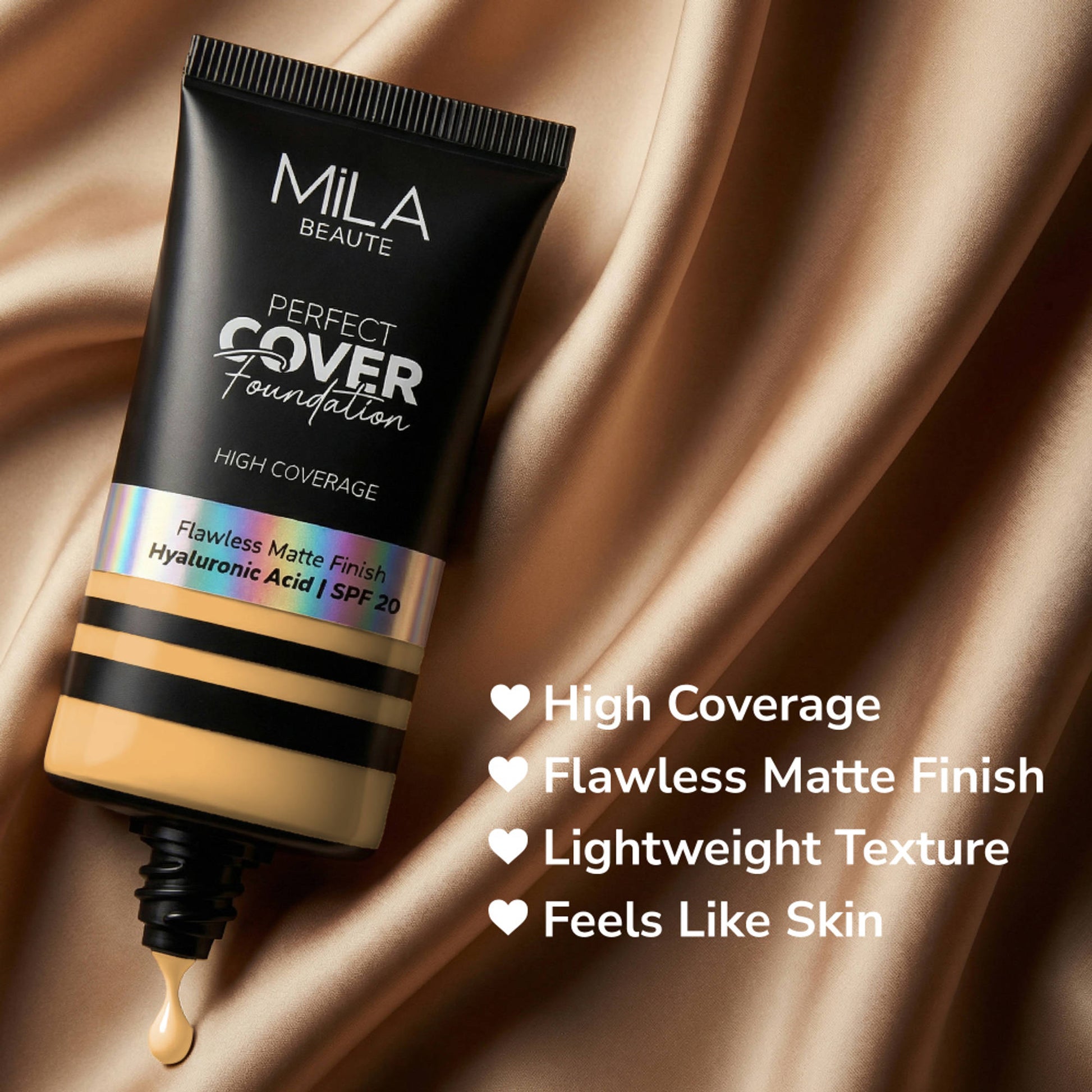 Mila Beauté Perfect Cover Foundation Flawless Matte Finish - 05 Golden