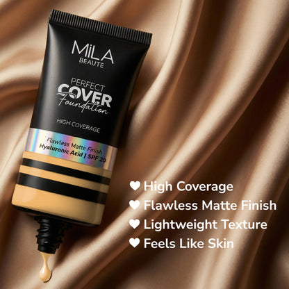 Mila Beauté Perfect Cover Foundation Flawless Matte Finish - 05 Golden