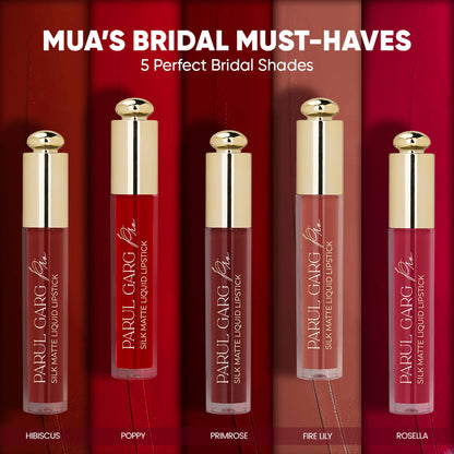 Parul Garg Beauty 5 Silk Matte Liquid Lipstick Long-Lasting, Smudge-Proof - Bridal Must-Haves