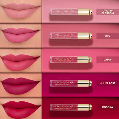 Parul Garg Beauty 5 Silk Matte Liquid Lipstick Long-Lasting, Smudge-Proof - Must Have Pinks