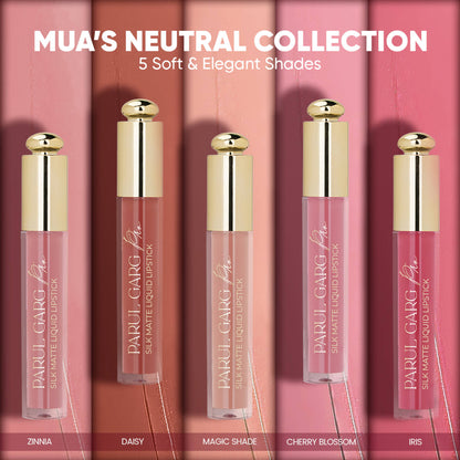 Parul Garg Beauty 5 Silk Matte Liquid Lipstick Long-Lasting, Smudge-Proof - Neutral Collection