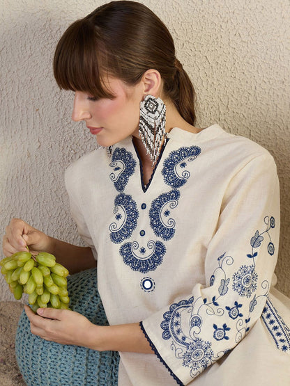 Dhiyona IE Embroidered Tunic With Trouser Co-Ords