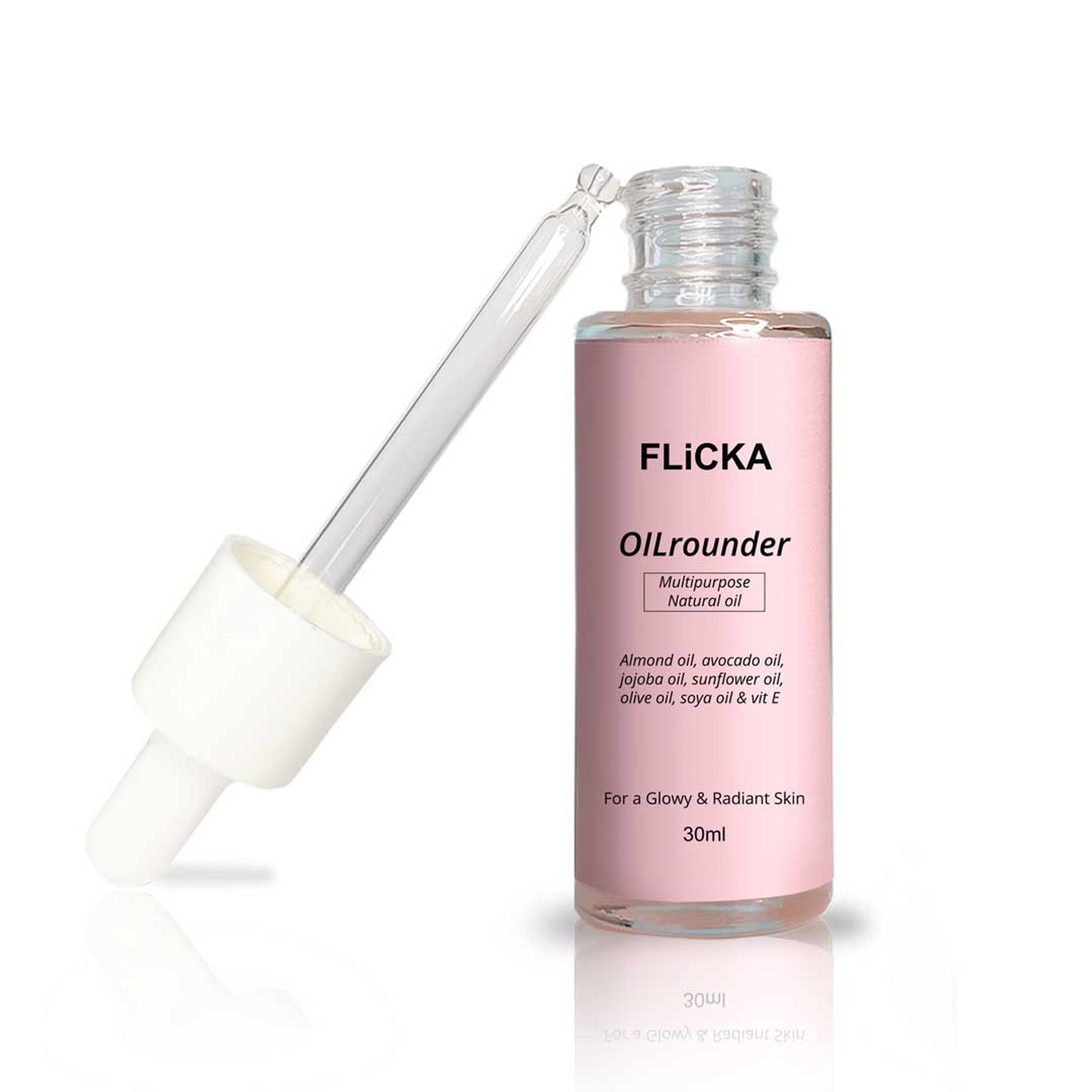 Flicka Oilrounder 2-In-1 Multipurpose Pre & Post Makeup Oil With Spf & Non Greasy For Glowing Skin