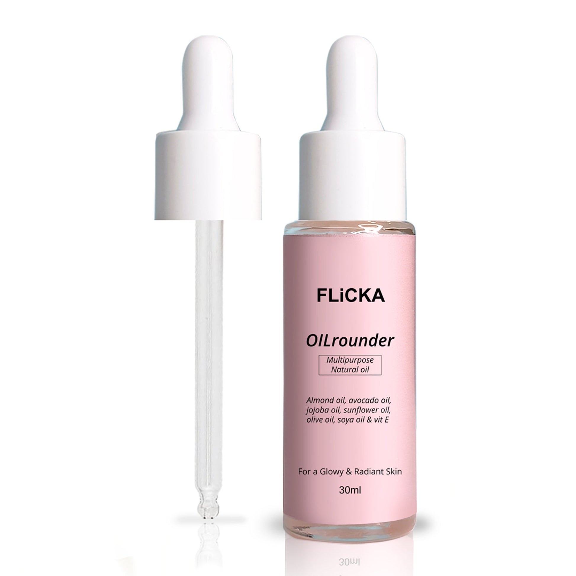 Flicka Oilrounder 2-In-1 Multipurpose Pre & Post Makeup Oil With Spf & Non Greasy For Glowing Skin