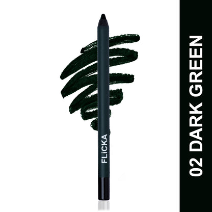 Flicka Keep It Bold Eye Kajal Smooth & Creamy Waterproof & Smudgeproof Intense Pigment - Green