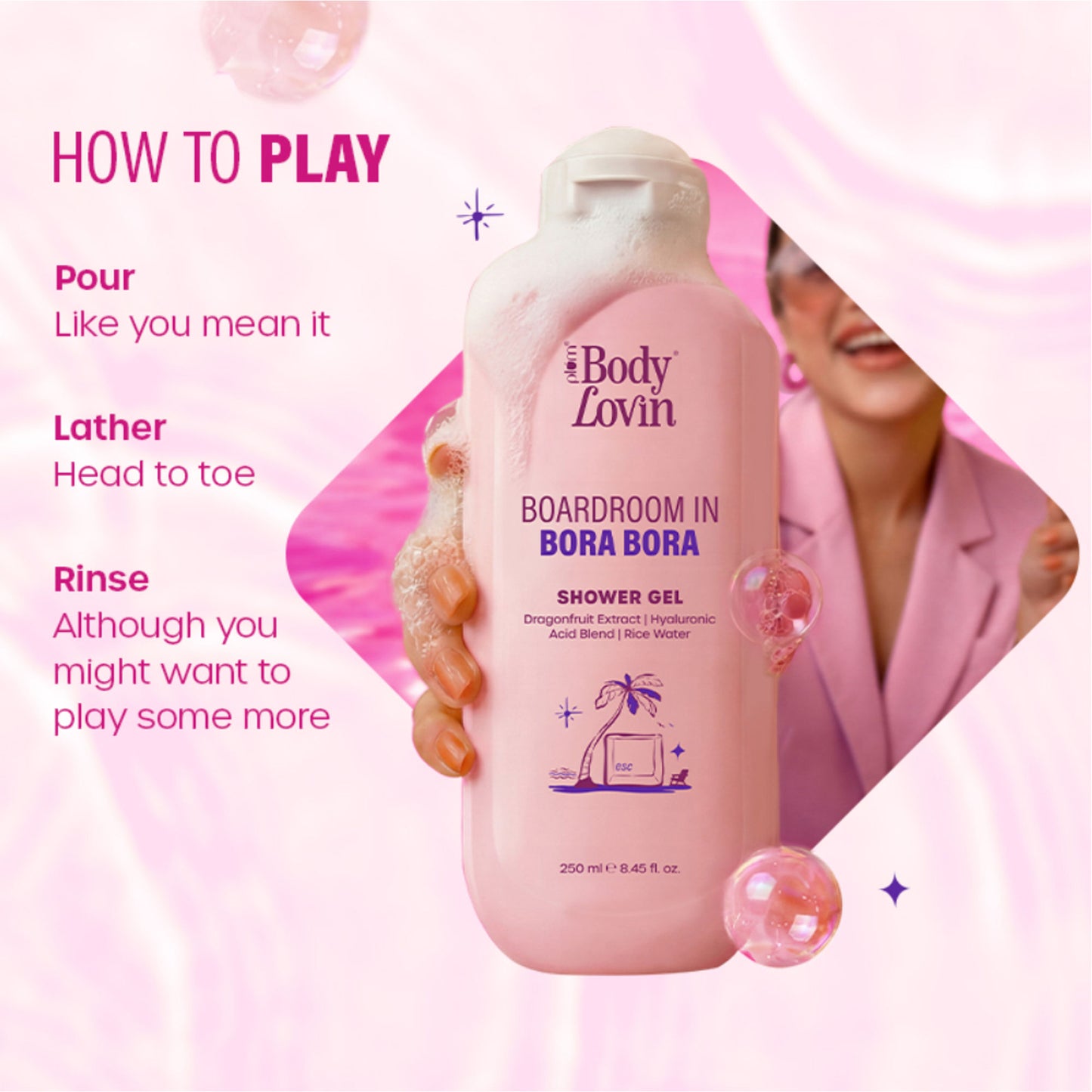 Plum BodyLovin’ Boardroom In Bora Bora Shower Gel, Hydrating & Brightening Body Wash