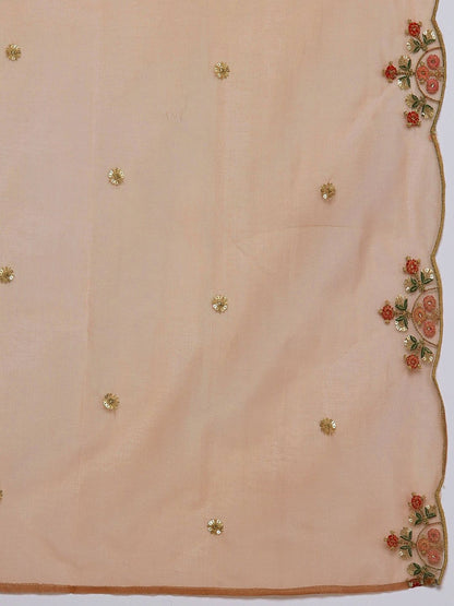 Dhiyona IE Women Floral Embroidered Regular Thread Work Kurta with Trousers & With Dupatta
