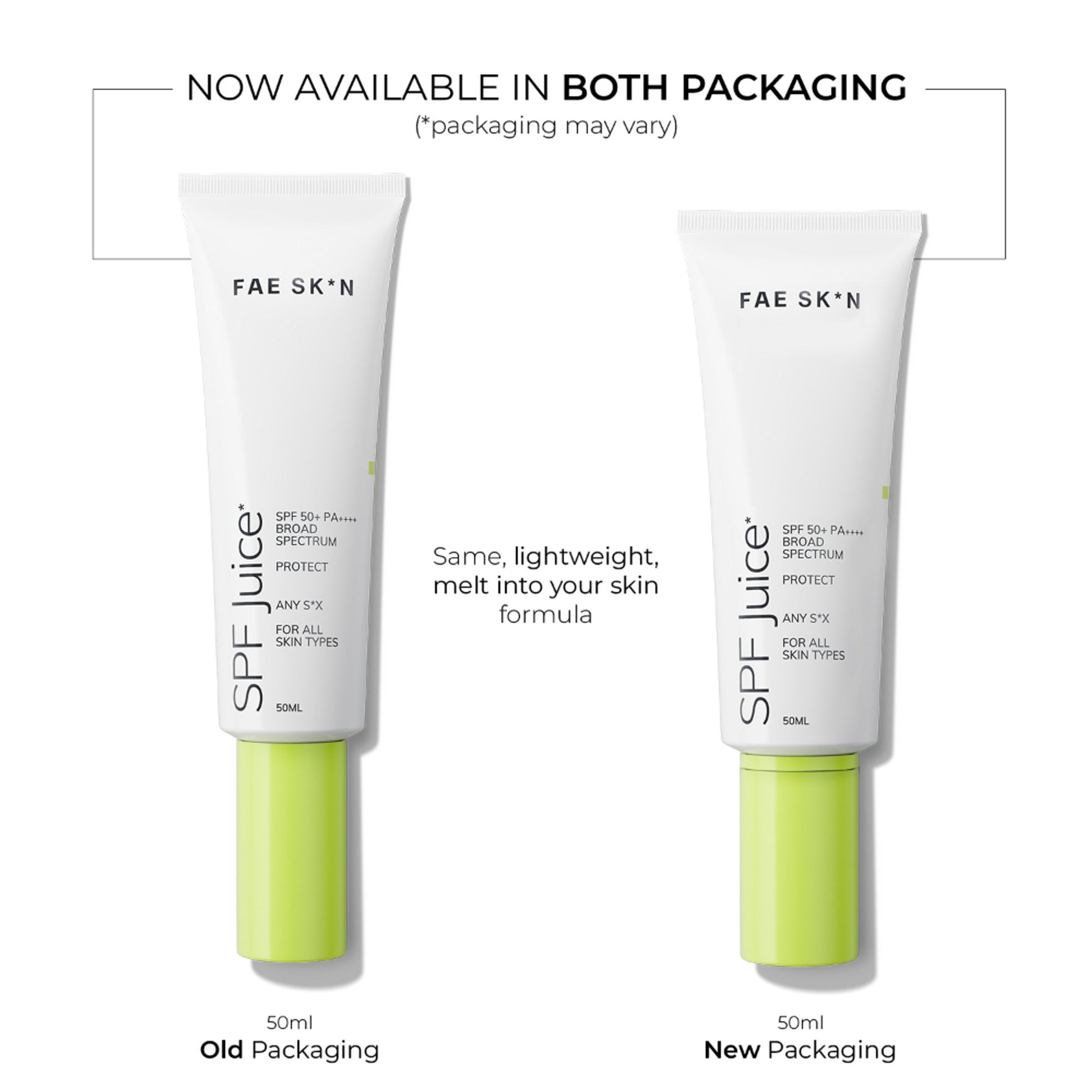 FAE Beauty No White Cast Lightweight Sunscreen SPF Juice SPF 50+ PA++++