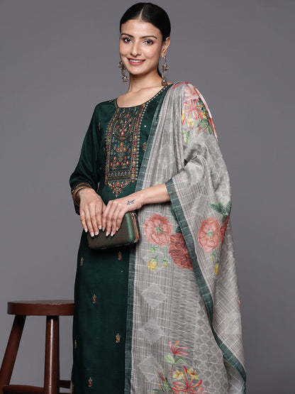Dhiyona VA Floral Yoke Design Thread Work Kurta with Sharara & With Dupatta