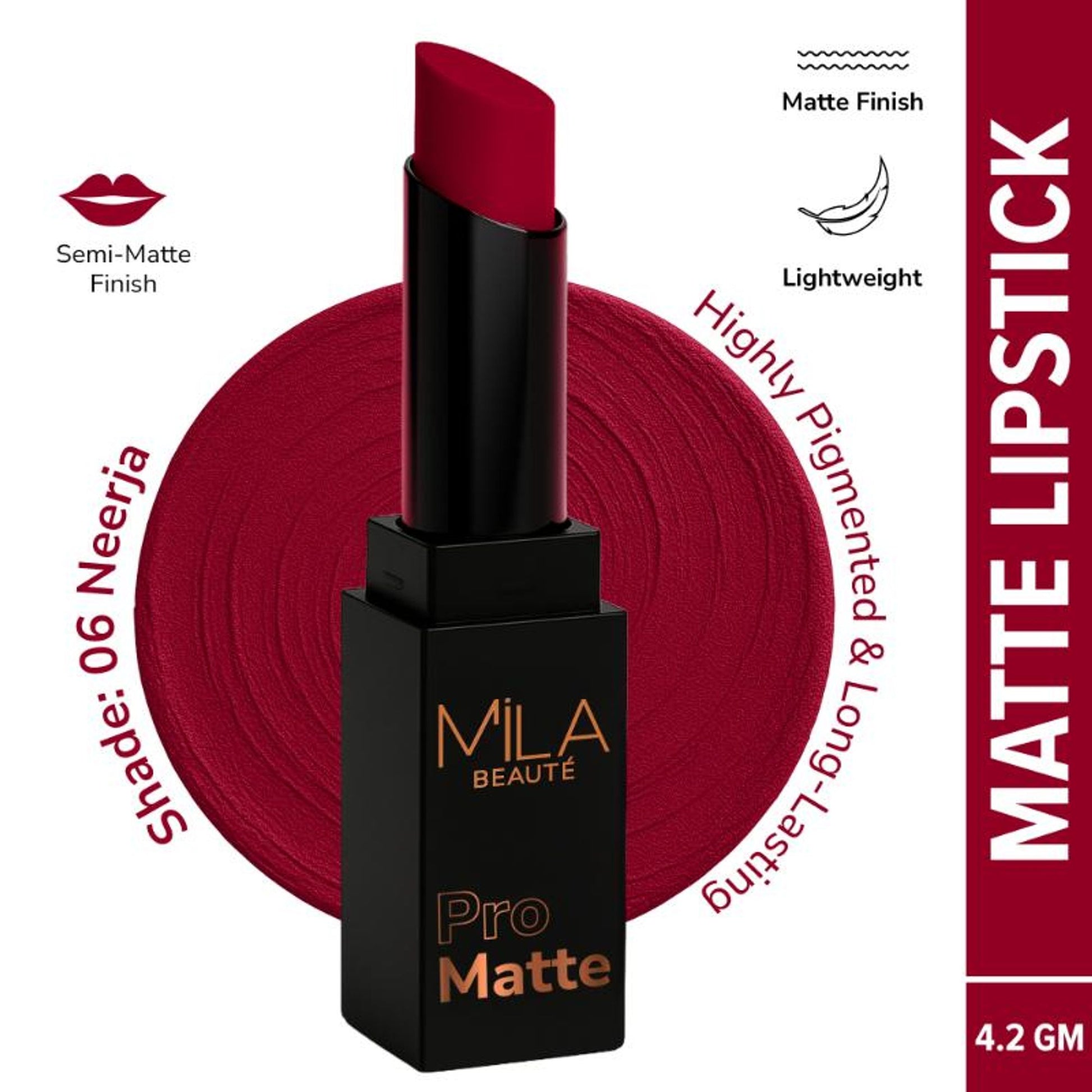 Mila Beauté Pro Matte Long Lasting Creamy Matte Finish Lipstick - Neerja