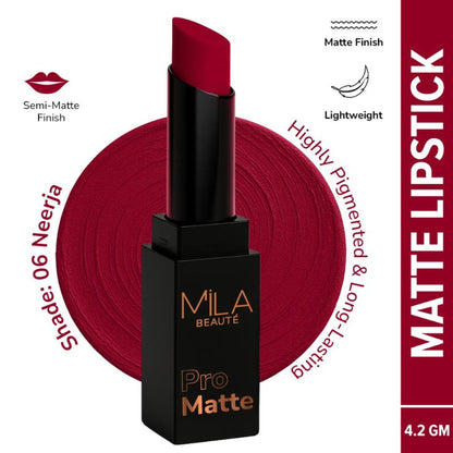 Mila Beauté Pro Matte Long Lasting Creamy Matte Finish Lipstick - Neerja