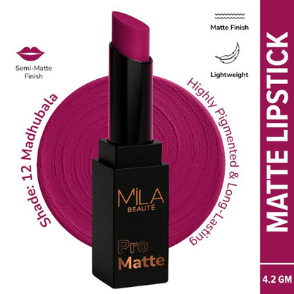 Mila Beauté Pro Matte Long Lasting Creamy Matte Finish Lipstick - Madhubala