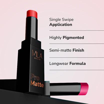 Mila Beauté Pro Matte Long Lasting Creamy Matte Finish Lipstick - Nargis