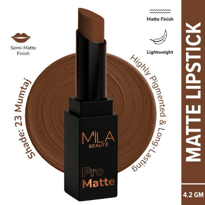 Mila Beauté Pro Matte Long Lasting Creamy Matte Finish Lipstick - Mumtaj
