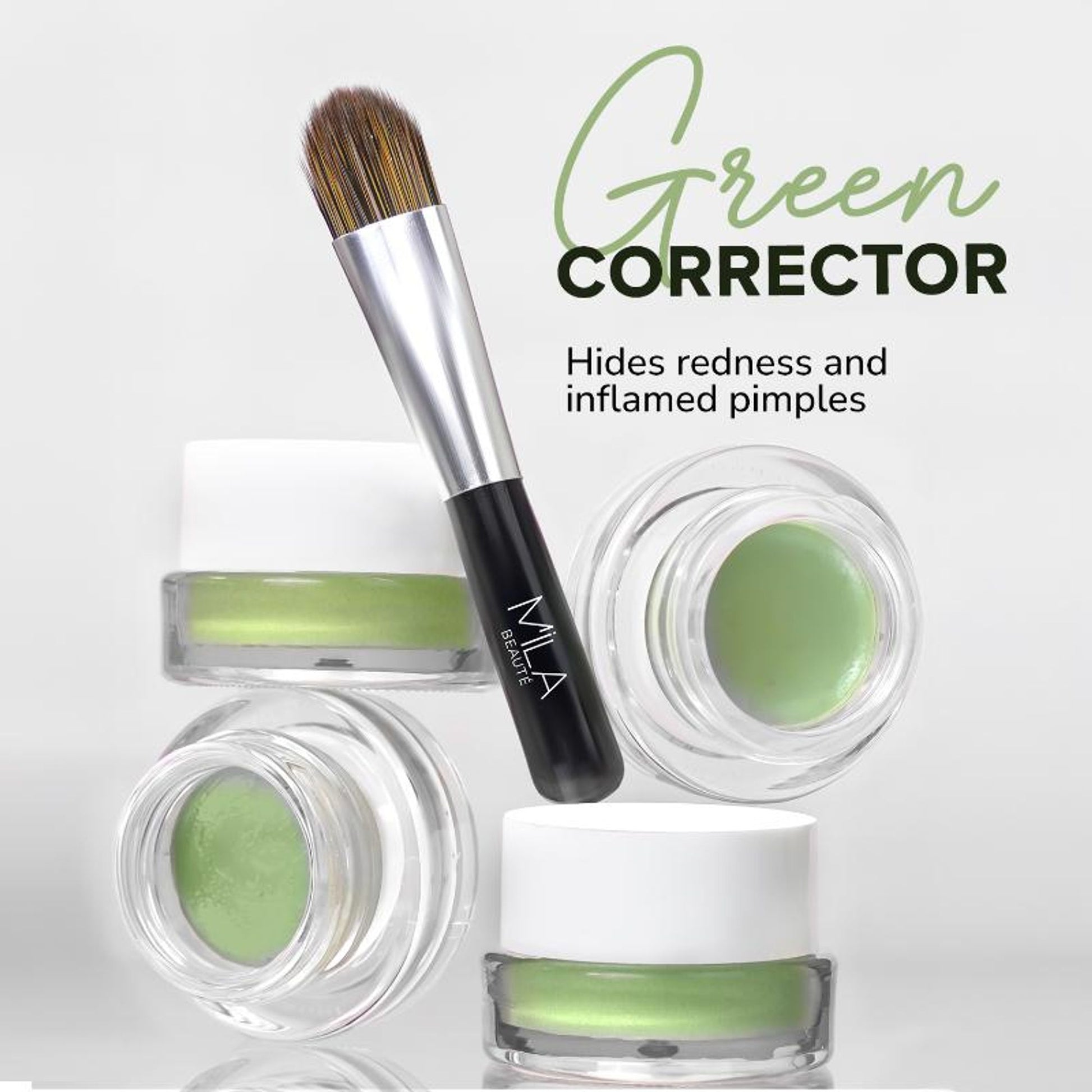 Mila Beauté Conceal It Pot Concealer Creamy Matte Finish with SPF 15 - Green Corrector