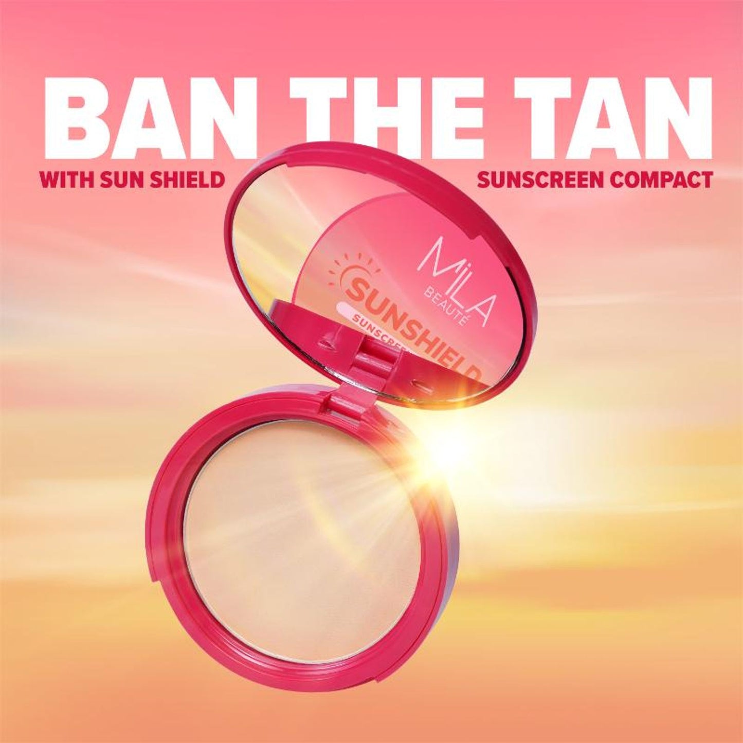 Mila Beauté Sun Shield Sunscreen Matt SPF 50 PA+++ UV Protection Compact - 03 Beige