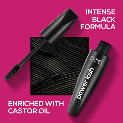 RENEE Power Lash Mascara, Black, Instantly Curls, Lengthens & Volumizes, Long - Lasting Clump - Free