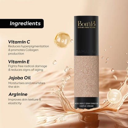 Born16 Tamaraa Micro Droplet Serum Foundation - Castle Cream