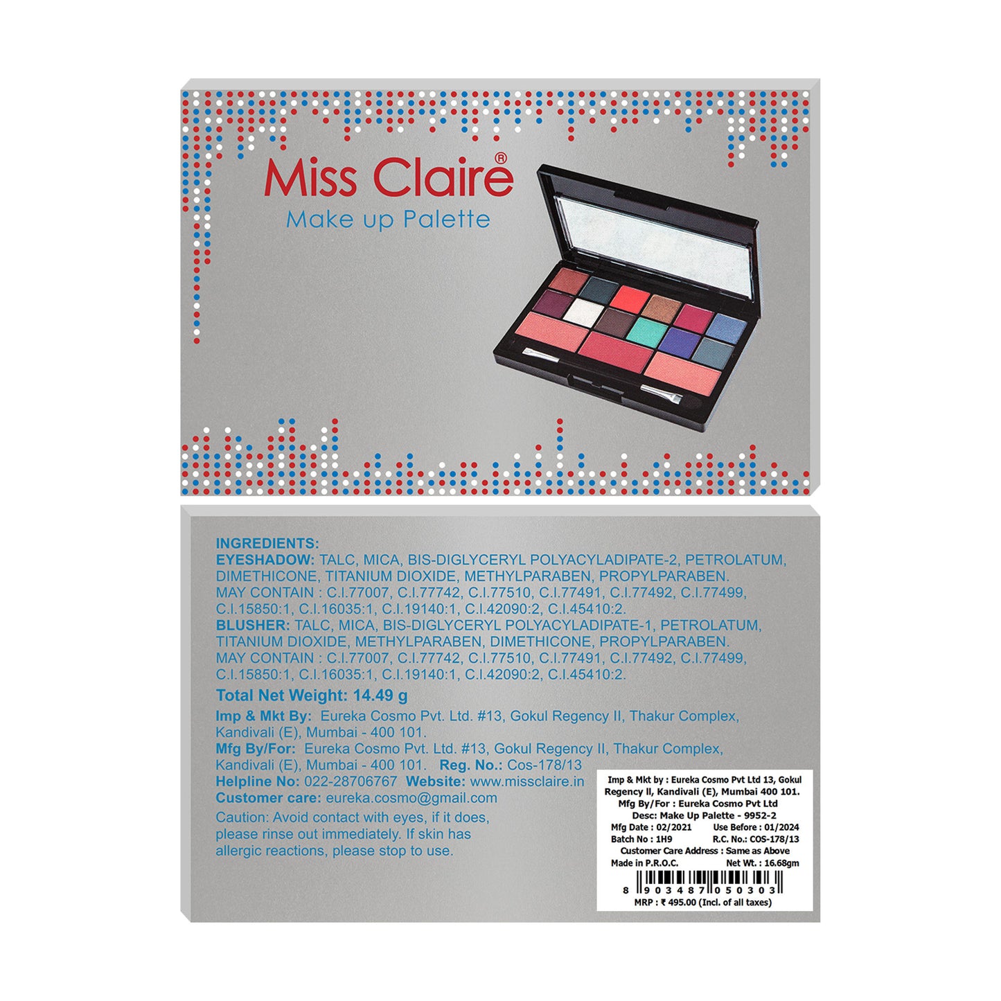 Miss Claire Make Up Palette 9952-2 (Make Up Kit)