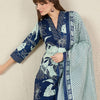 Dhiyona IE Women Floral Printed Cotton Kurta with Trousers & Dupatta