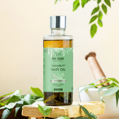 Nat Habit Trileaf Rosemary Hair Oil Controls Hair Fall, Promotes Hair Thickness & Growth With Neem