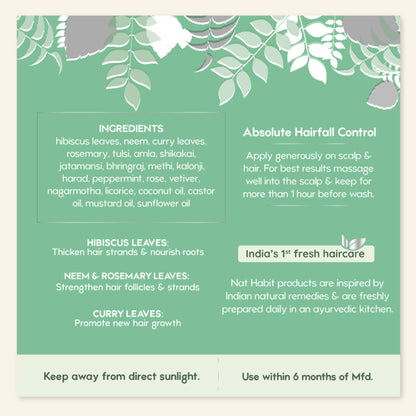 Nat Habit Trileaf Rosemary Hair Oil Controls Hair Fall, Promotes Hair Thickness & Growth With Neem