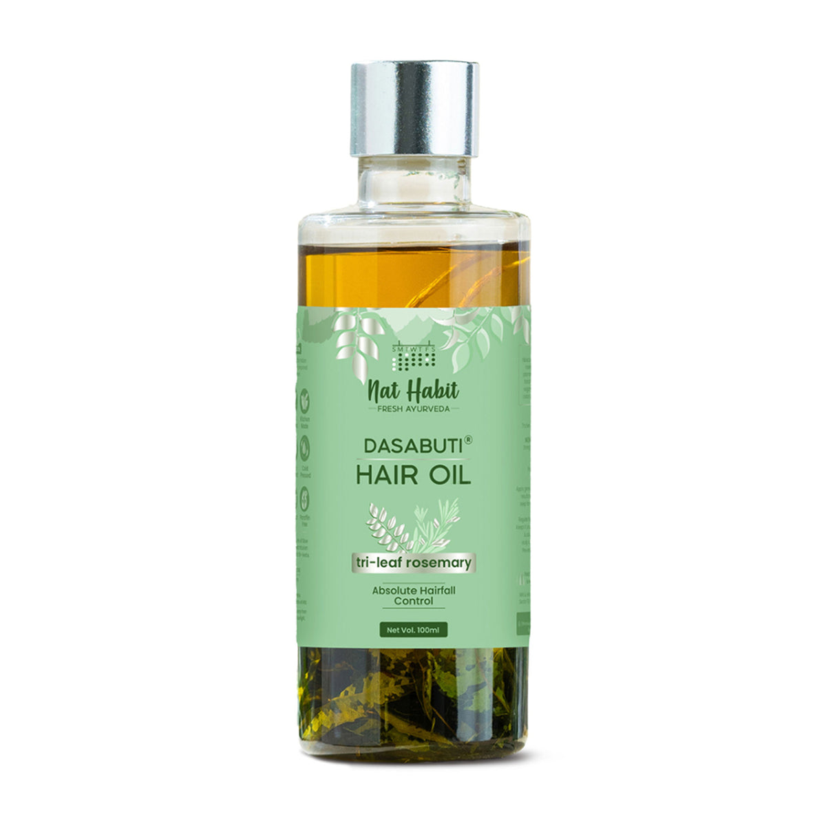 Nat Habit Trileaf Rosemary Hair Oil Controls Hair Fall, Promotes Hair Thickness & Growth With Neem